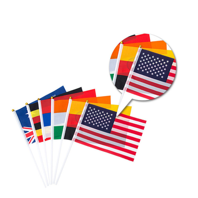 Plastik Direkli Küçük Bayrak Sallayan Kişiselleştirilmiş El Bayrakları