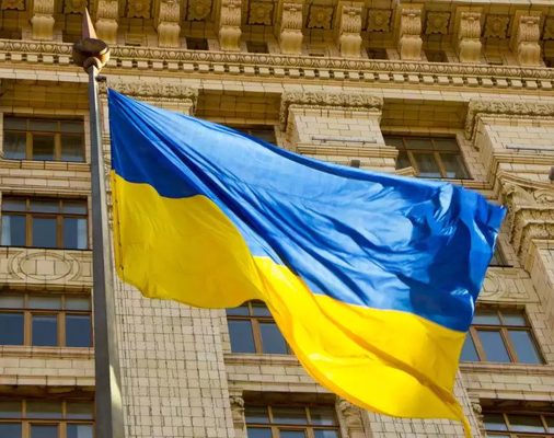 Pantone Renkli Polyester Dünya Bayrakları 3x5 Ukrayna Ulusal Bayrağı Asılı Stil