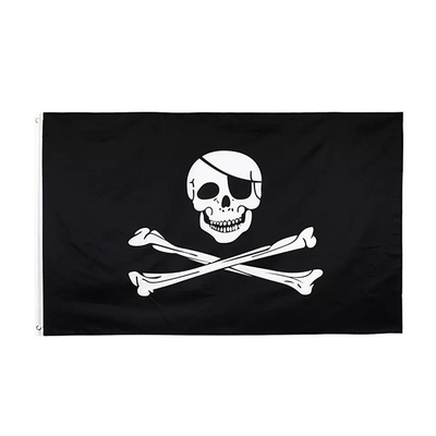 OEM Özel Polyester Bayrak 3x5Ft Kafatası Crossbones Korsan Bayrağı