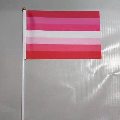 Yüksek Kaliteli 100D Polyester El LGBT Bayrakları Özel Gökkuşağı Bayrakları