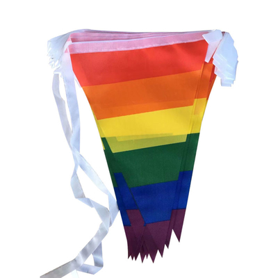 OEM ODM Üçgen Bayrak Bunting Özel 100D Polyester Kumaş Üçgen Dize Bayrakları
