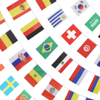 32 Ülke Dünya Dize Bayrakları Dijital Baskı İpek Baskı