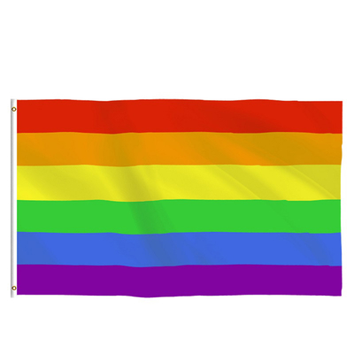 Açık Hava Etkinlikleri için Gay Pride 3x5 Gökkuşağı Bayrağı Süper Polyester Kumaş