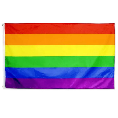 Özel Dijital Baskılı LGBT Bayrağı Polyester 3 * 5ft Eşcinsel Gökkuşağı Bayrağı