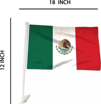 Plastik Kutuplu Özel Araba Bayrağı Ekran Baskılı Meksika Araba Bayrağı