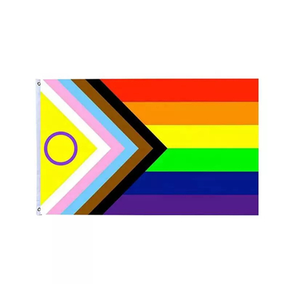 Dijital Baskı Gökkuşağı LGBT Bayrağı 3x5 Ft 100D Polyester Biseksüel Bayrağı