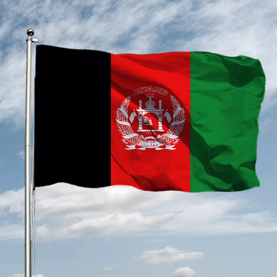 CMYK Renkli 3x5 Özel Bayrak %100 Polyester Afganistan Uluslararası Bayrağı