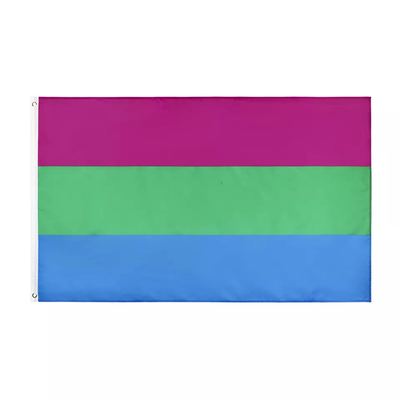 Dijital Baskı Gökkuşağı LGBT Bayrağı 3x5Ft 100D Polyester İlerleme Bayrağı