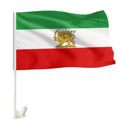 Özel İran Araba Pencere Bayrağı Pantone renk Polyester İran Aslan Bayrağı