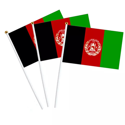 Beyaz Kutup Kişiselleştirilmiş El Bayrakları 100D Polyester Afganistan Uluslararası Bayrağı
