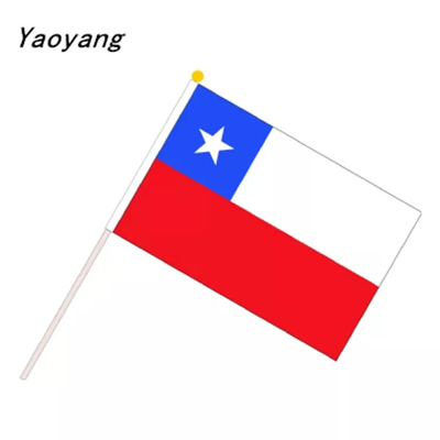 Şili El Bayrakları Açık Polyester Özel Logo Sallayarak