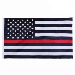 Dijital Baskı Polyester Amerikan Bayrağı 3x5 Ft İnce Mavi Sarı Kırmızı Yeşil Gri Çizgi Bayrakları