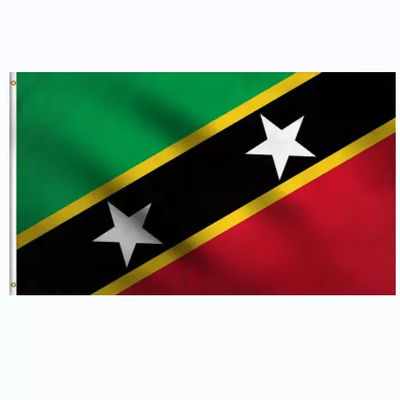 Özel Ebat St Kitts Ve Nevis Bayrağı Tek / Çift Taraflı Baskı CMYK Renk