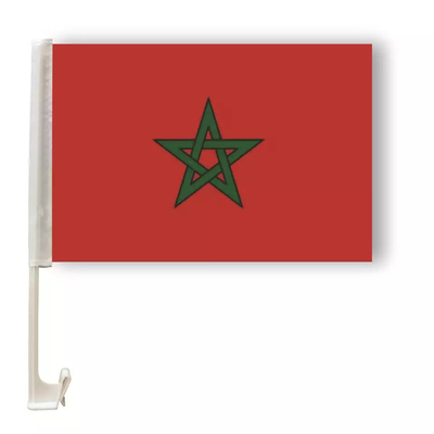 Polyester Fas Araba Bayrağı Özel Ülkeler Süblimasyon Araba Bayrağı