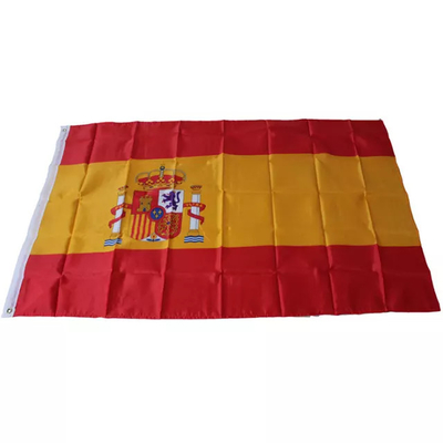 Pantone Renk Polyester Dünya Bayrakları Asılı Stil İspanya Ulusal Bayrağı