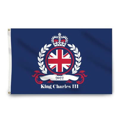 Yüksek Kaliteli 3x5ft Kral Charles Bayrağı İngiltere Kral Charles III Taç Giyme 2023